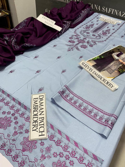 SS-127 Jazmin Embroidery 3PC Dhanak Suit