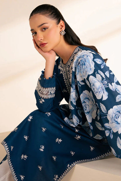 SS-115 Cross Stich Embroidery 3PC Dhanak Suit