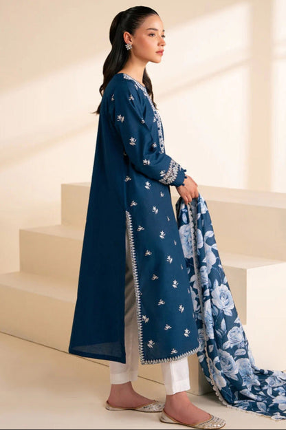 SS-115 Cross Stich Embroidery 3PC Dhanak Suit