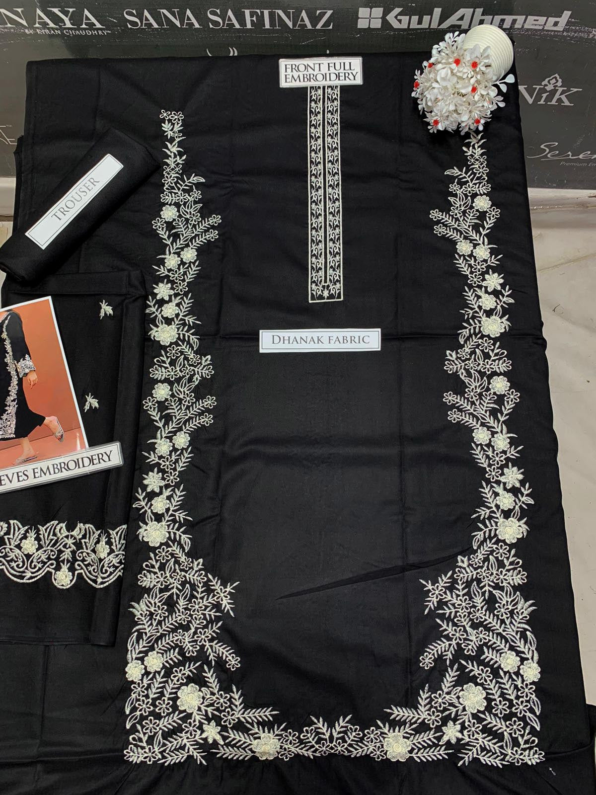 SS-102 Nakoosh Embroidery 2PC Dhanak Suit