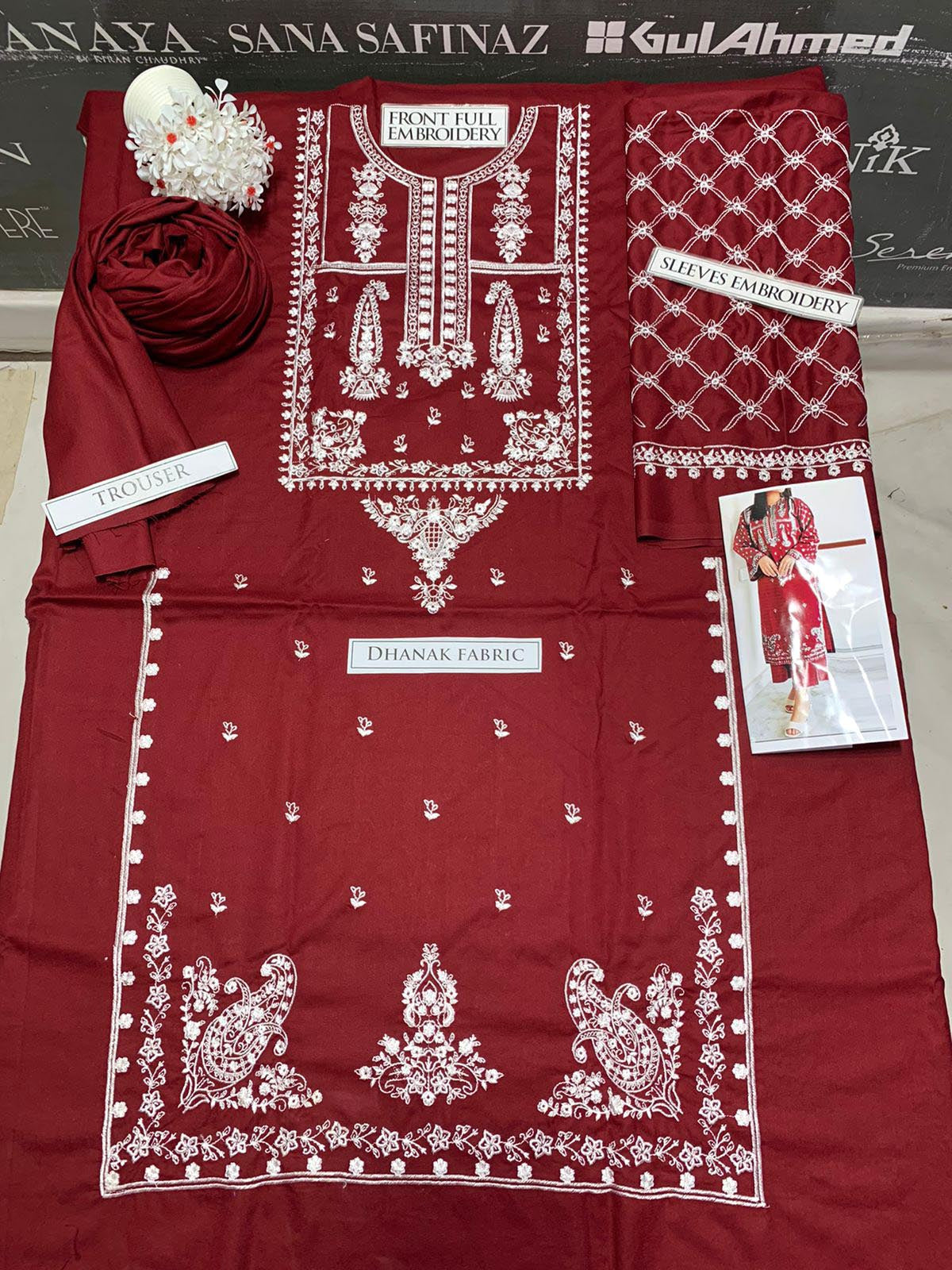 SS-104 Sapphire Embroidery 2PC Dhanak Suit