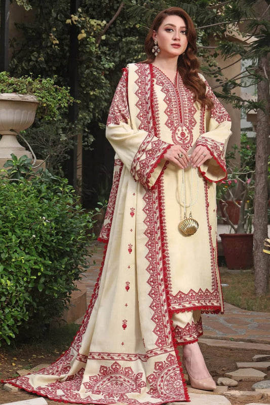 SS-118 Aneelas Embroidery 3PC Dhanak Suit