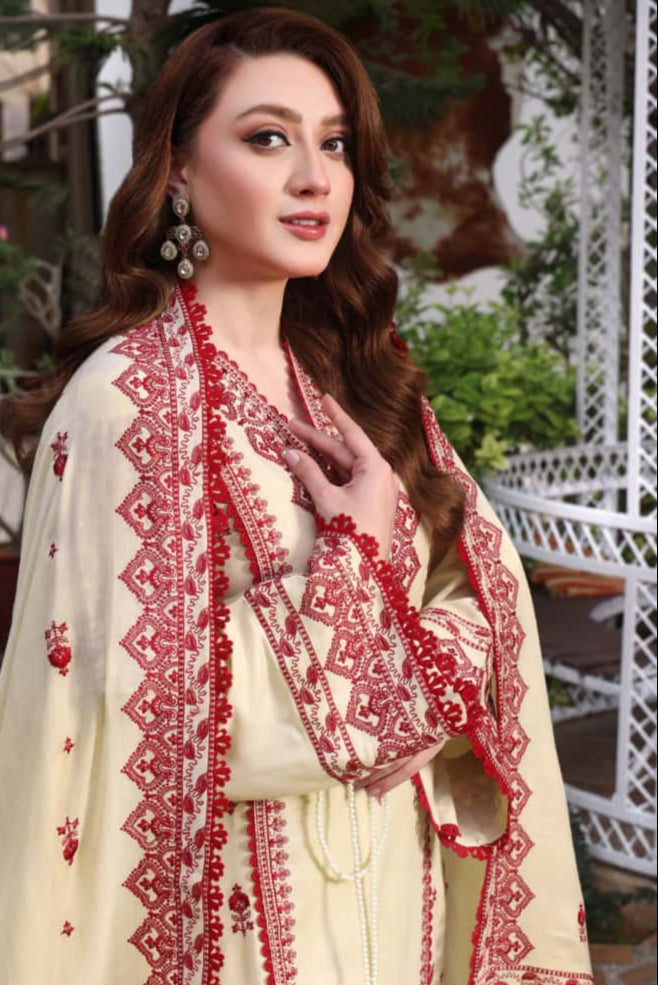 SS-118 Aneelas Embroidery 3PC Dhanak Suit