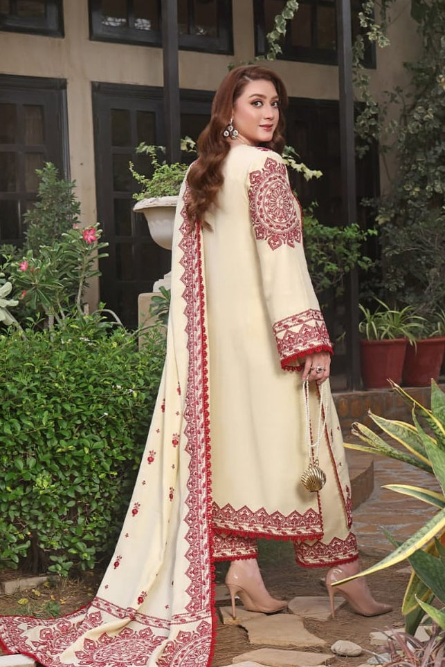 SS-118 Aneelas Embroidery 3PC Dhanak Suit