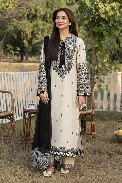 SS-108 Qalamkar Embroidery 3PC Dhanak Suit