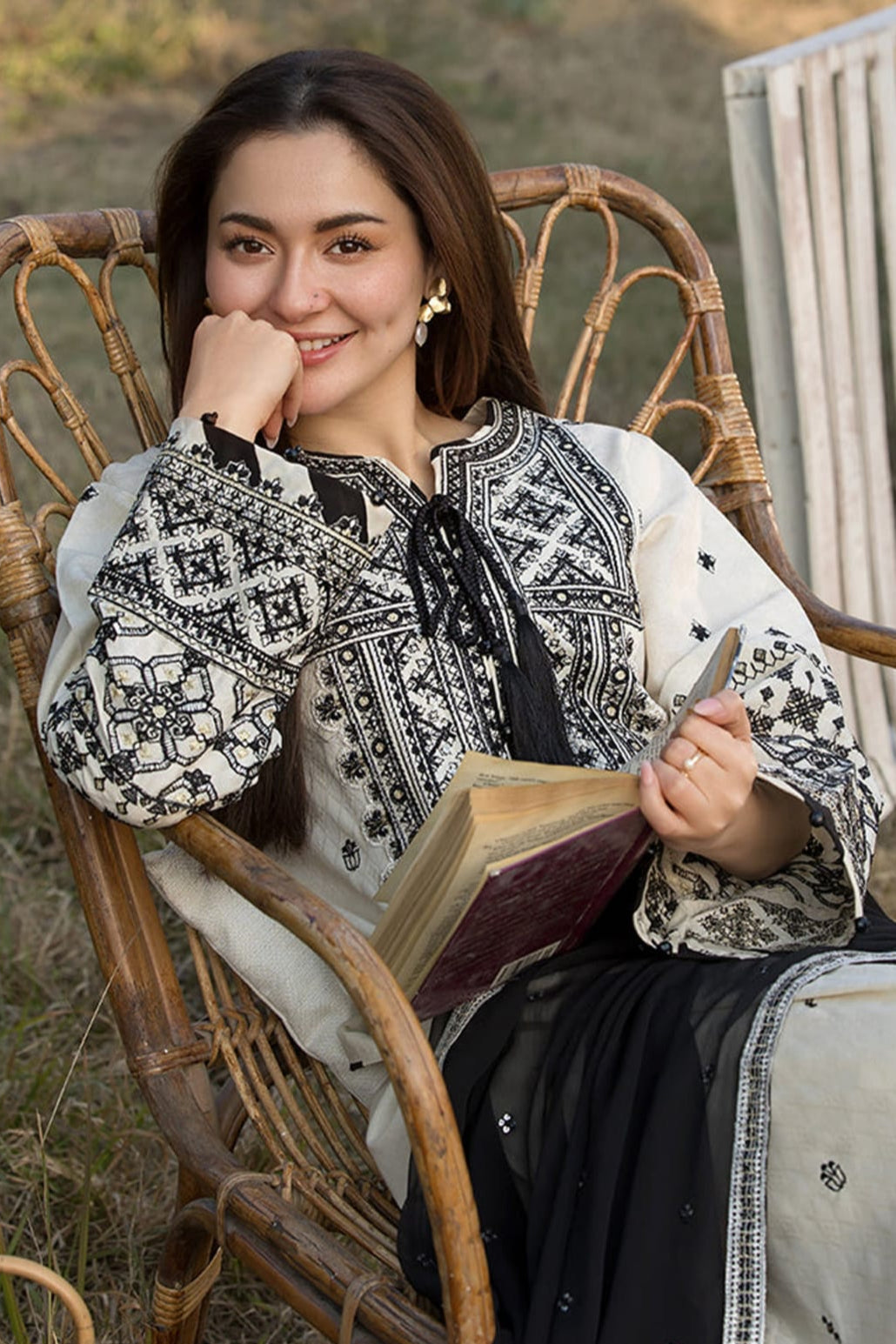 SS-108 Qalamkar Embroidery 3PC Dhanak Suit