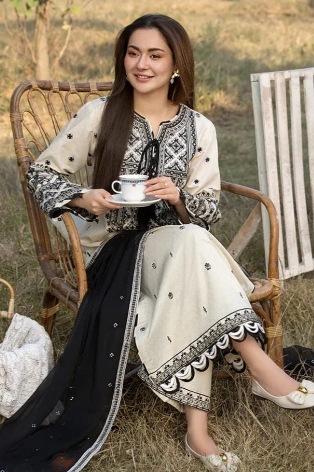 SS-108 Qalamkar Embroidery 3PC Dhanak Suit
