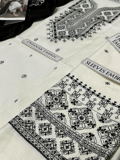 SS-108 Qalamkar Embroidery 3PC Dhanak Suit