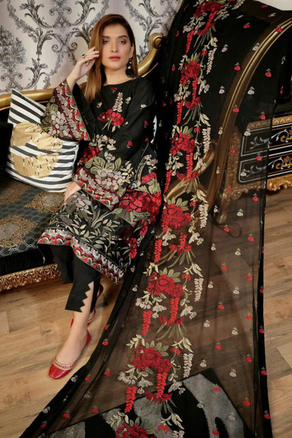 SS-120 Bareeze Heavy Embroidery 3PC Dhanak Suit