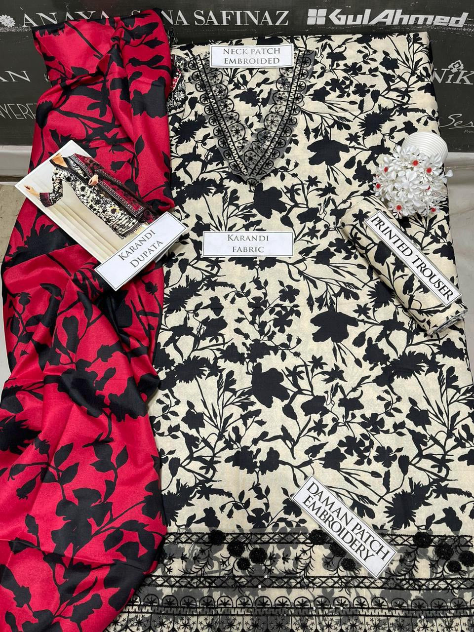 SS-110 Zainab Chottani Embroidery 3PC Karandi Suit