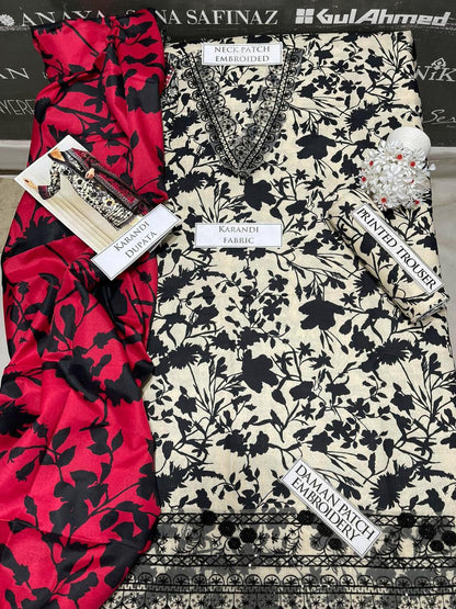 SS-110 Zainab Chottani Embroidery 3PC Karandi Suit