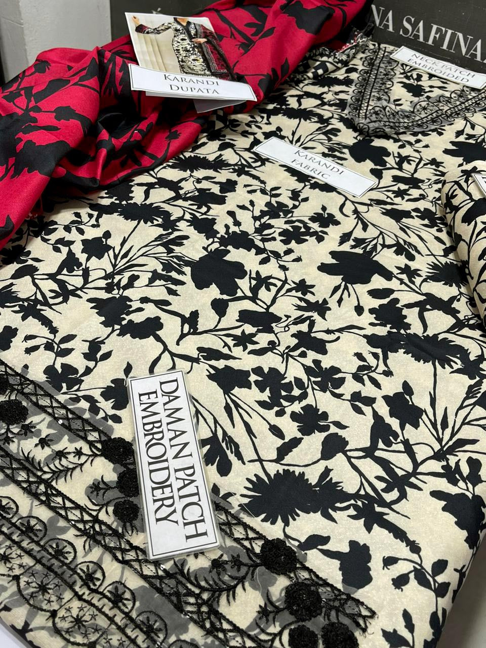 SS-110 Zainab Chottani Embroidery 3PC Karandi Suit