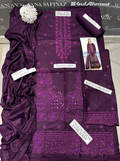 SS-101 Izel Heavy Embroidery 3PC Dhanak Suit