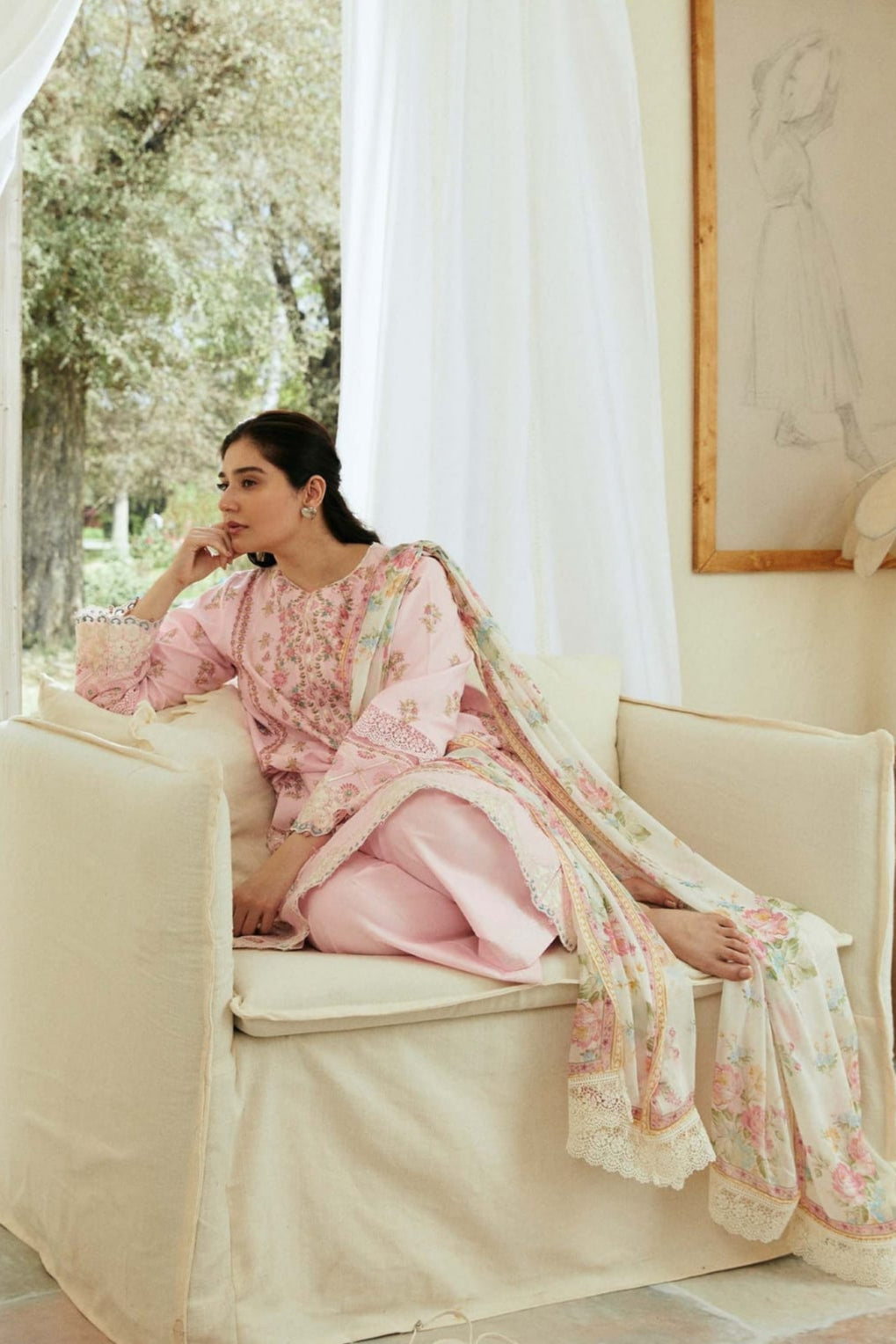 SS-114 Zara Shah Jahan Heavy Embroidery 3PC Dhanak Suit
