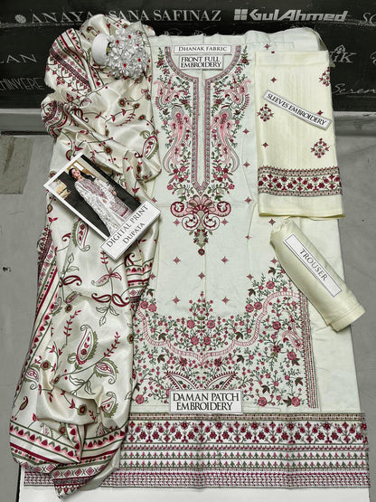 SS-126 Asim Jofa Heavy Embroidery 3PC Dhanak Suit