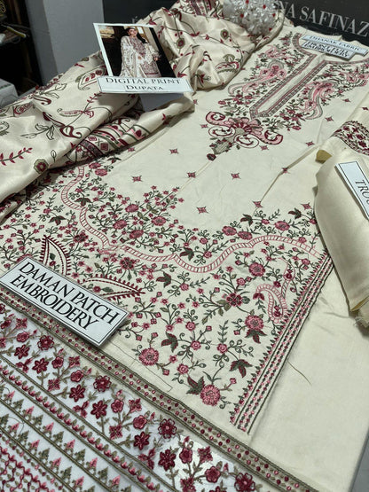 SS-126 Asim Jofa Heavy Embroidery 3PC Dhanak Suit