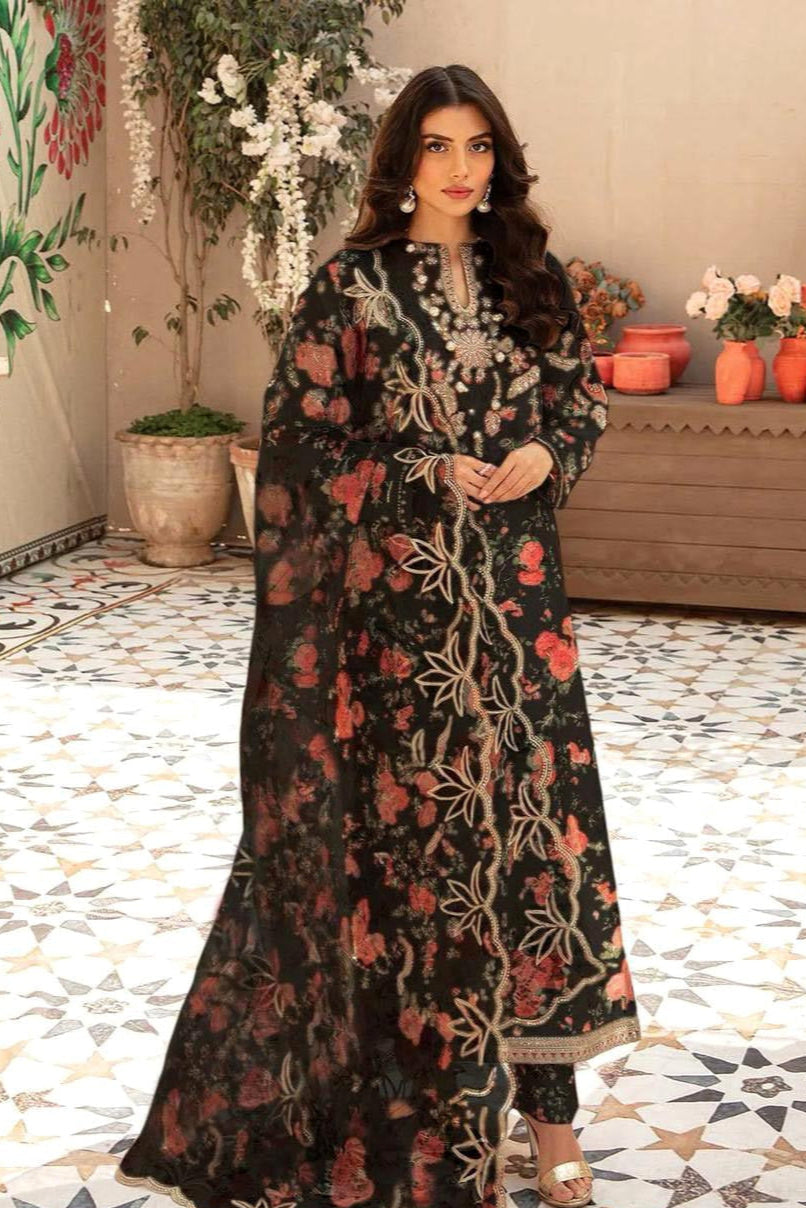 SS-113 Zainab Chottani Embroidery 3PC Karandi Suit