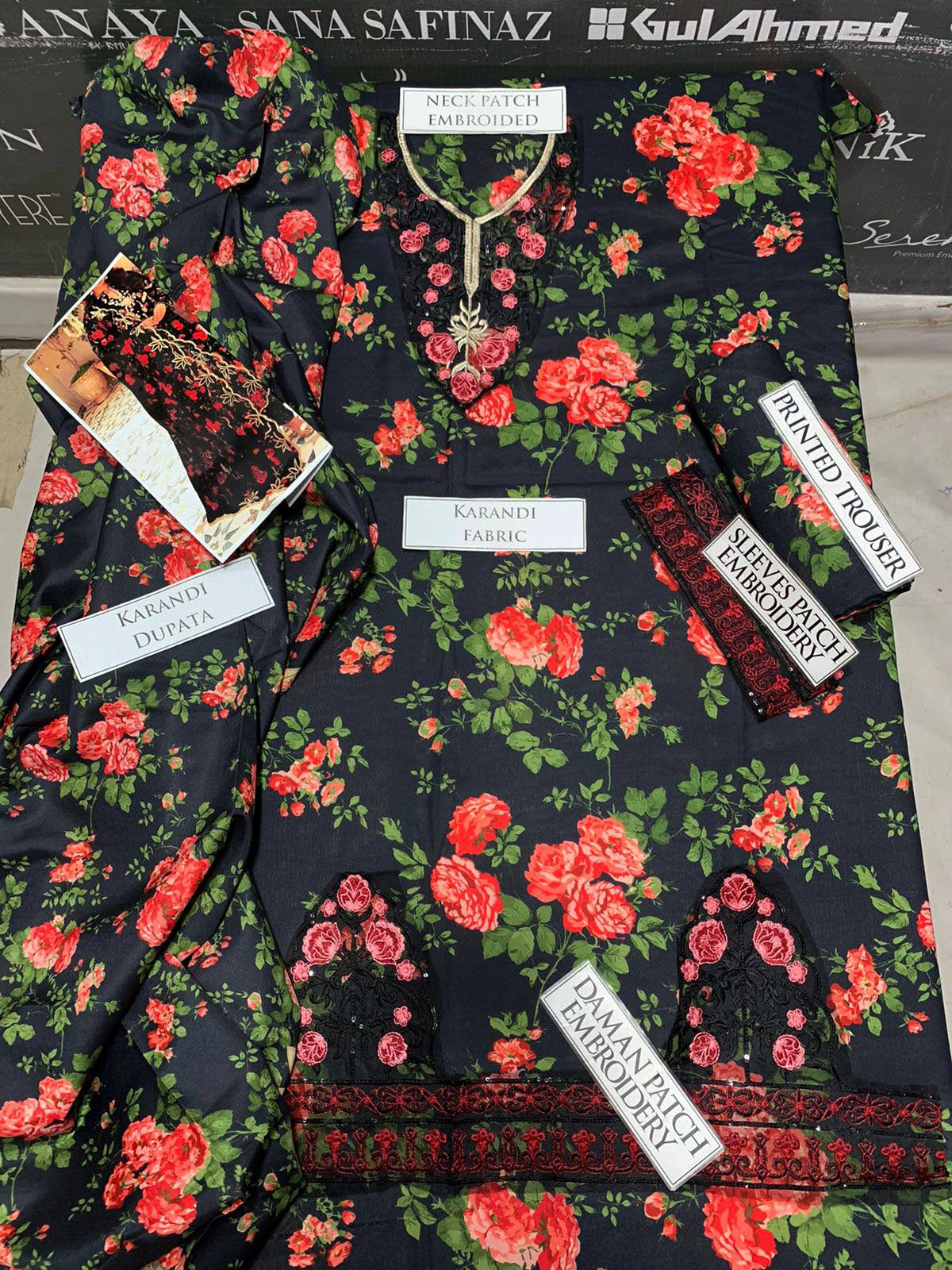 SS-113 Zainab Chottani Embroidery 3PC Karandi Suit