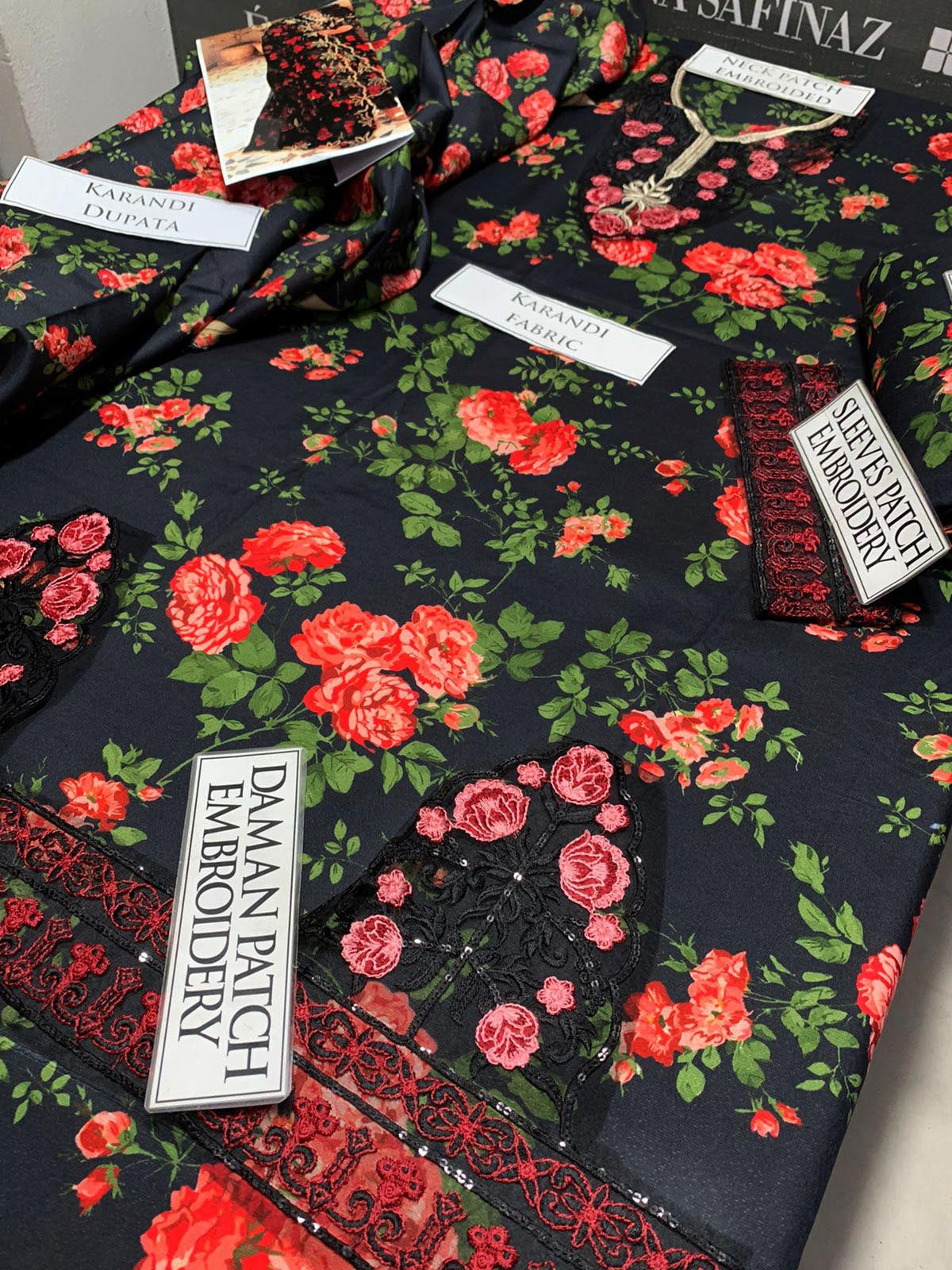 SS-113 Zainab Chottani Embroidery 3PC Karandi Suit