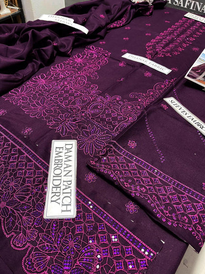 SS-101 Izel Heavy Embroidery 3PC Dhanak Suit