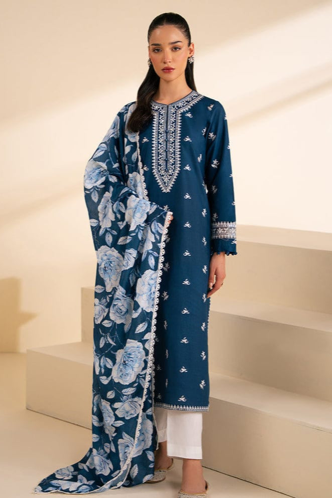 SS-115 Cross Stich Embroidery 3PC Dhanak Suit