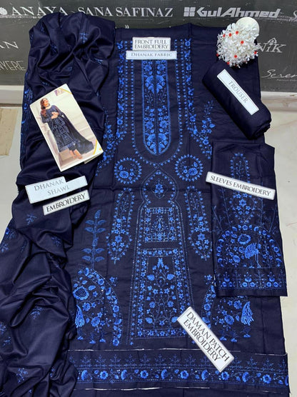 SS-124 Asim Jofa Heavy Embroidery 3PC Dhanak Suit