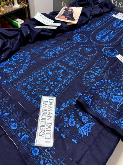 SS-124 Asim Jofa Heavy Embroidery 3PC Dhanak Suit