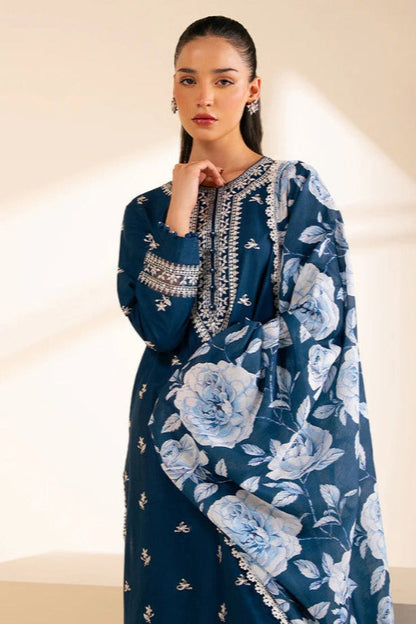 SS-115 Cross Stich Embroidery 3PC Dhanak Suit