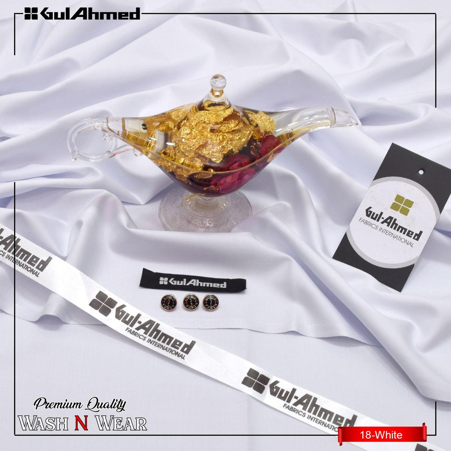 SS-131 (White) Gul Ahmed Wash’n Wear Fabric