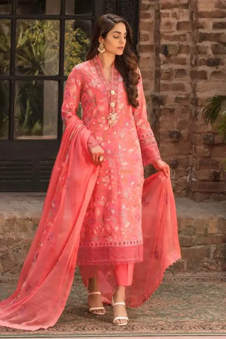 SS-1025 | Bareeze Embroidered 3PC Lawn Suit