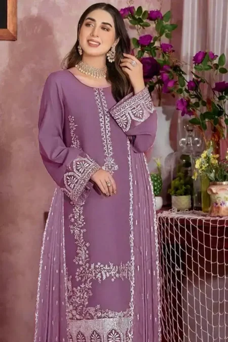 SS-1046 | Zarqash Embroidered 3PC Lawn Suit